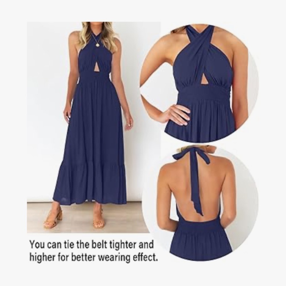 Amazon navy halterneck dress